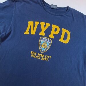 NYPD T-Shirt New York City‎ Police Department Graphic Tee Blue Vintage